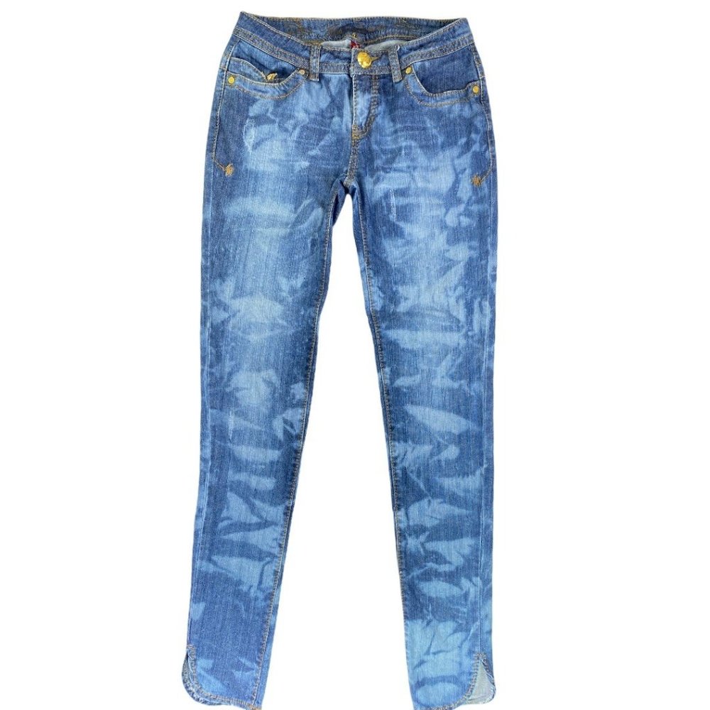 Apple Bottom Jeans Distressed Bleach Low Rise Y2K Size 7/8